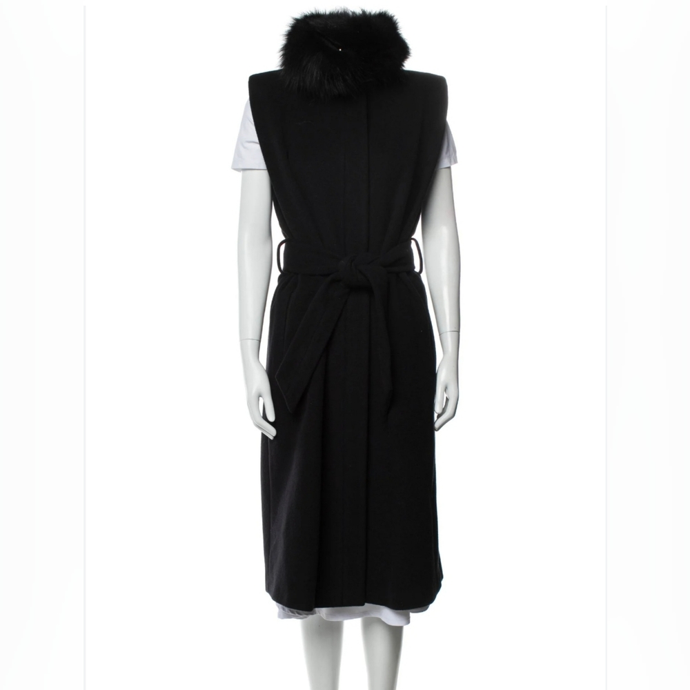Thomas Wylde Rare Vintage Virgin Wool Real Fox Fur 100% Silk Linning Long Coat